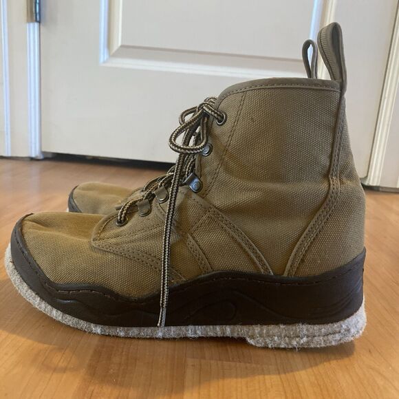 Hodgman Light Weight Wading Shoes Ankle Boots Size 8‎ M Beige Lace Up - Picture 7 of 14